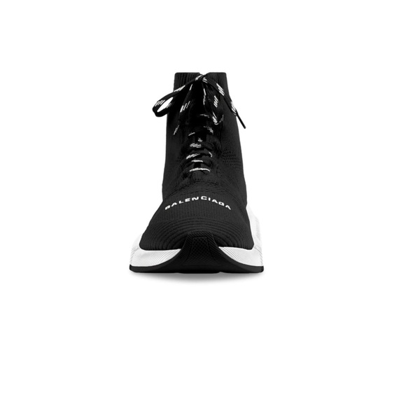 Balenciaga speed 2.0 lace up recycled knit sole black white black US 8 - Picture 13 of 16